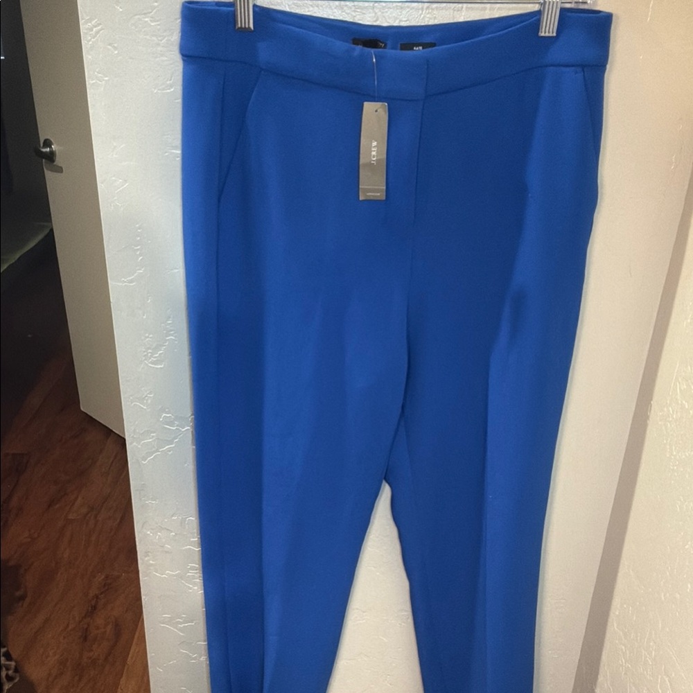 J. Crew Blue Tailored High-Waisted Trousers